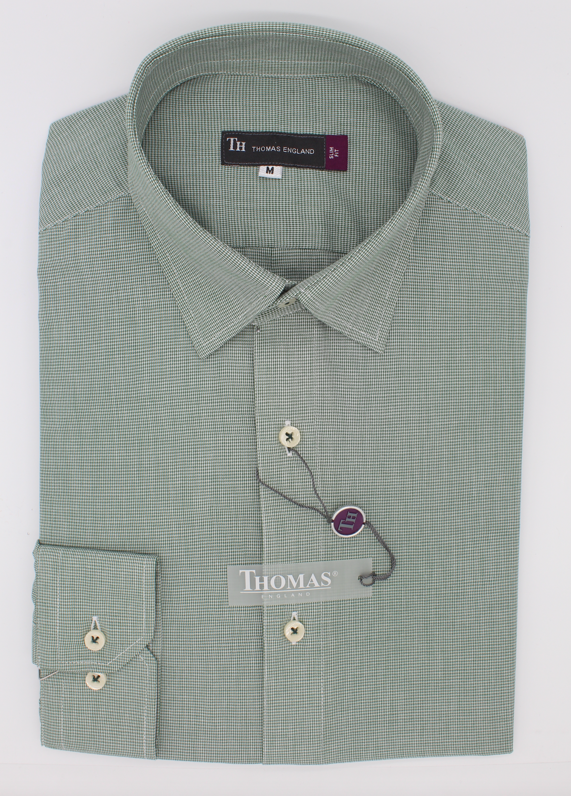 Camisa City Casual Slim Fit Verde Mini Cuadros