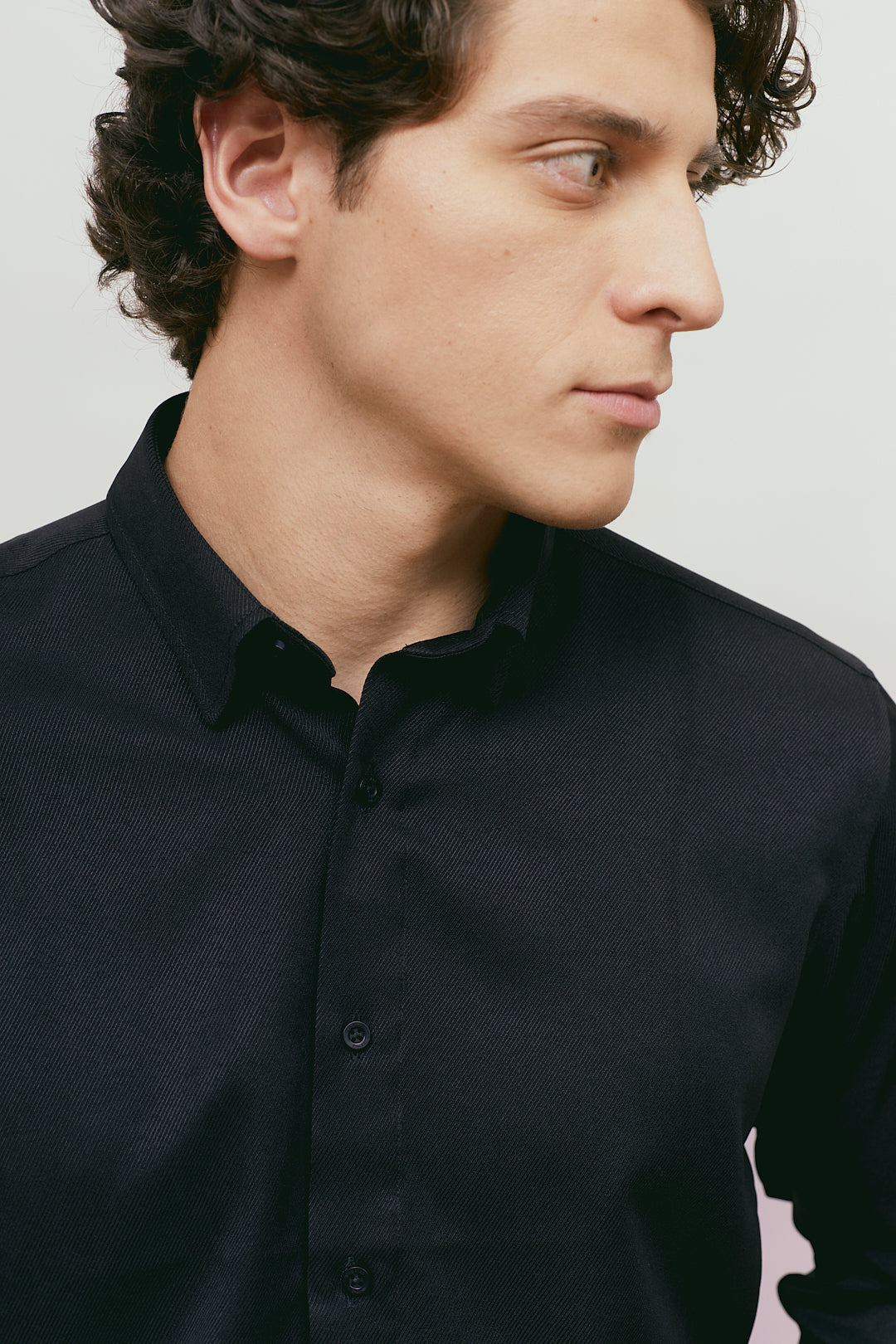 Camisa Trend Regular Fit Negra Tejido Plano